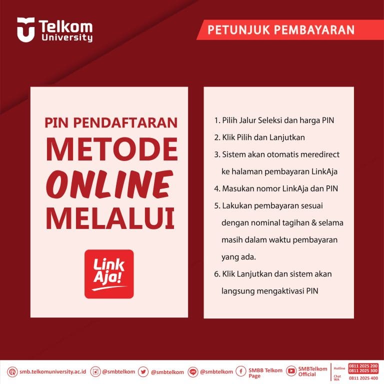 Pembayaran PIN SMB Telkom University melalui Linkaja