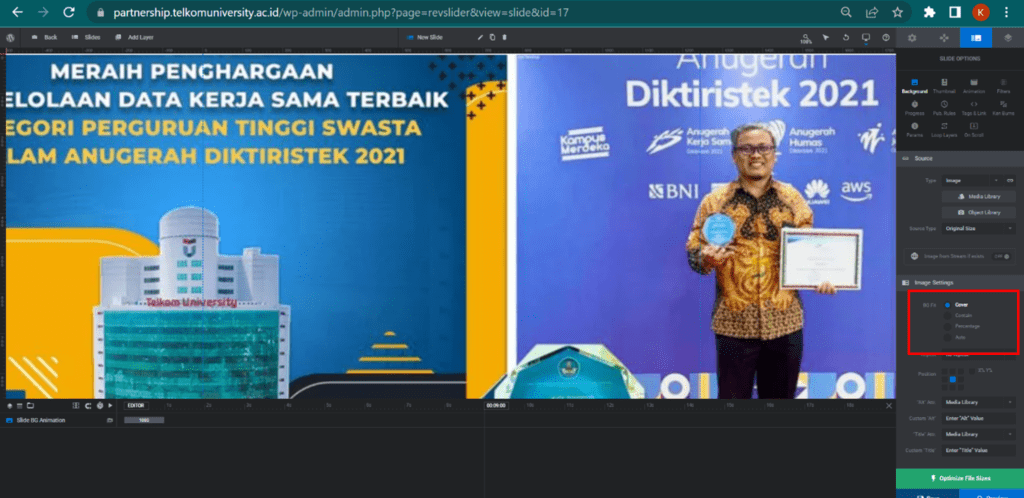 Atur Ukuran Slider - Telkom University
