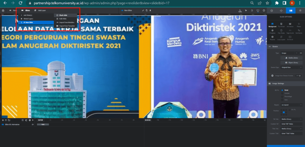 Tambahkan Beberapa Slider - Telkom University